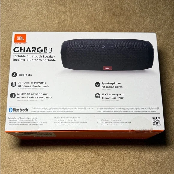 JBL Black Wireless Speaker Charge 3 - Picture 8 of 12